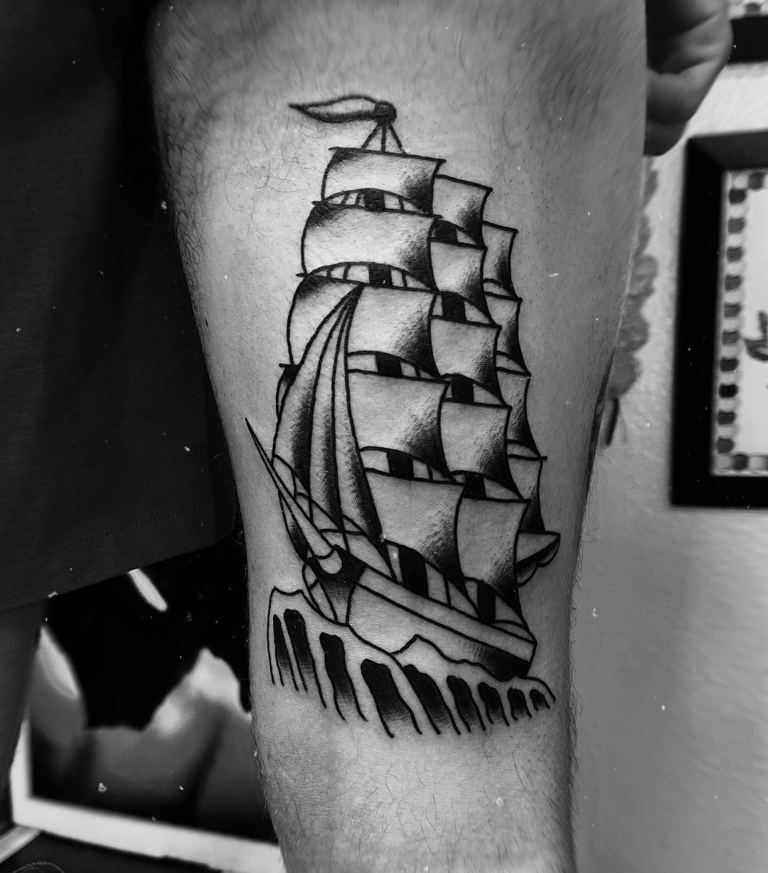 Cutter Ship Tattoo - Tower Tattoo Tucson AZ